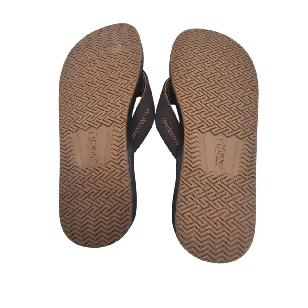 Flojos Men's Flip Flops Brown 9